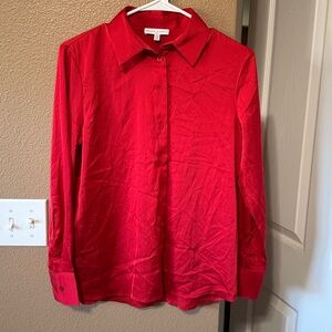 🥳7/$10!! Madison D’Amelie Red Button-Up Shirt XS